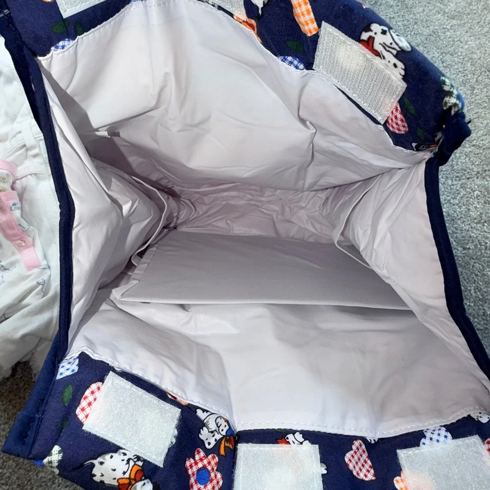 Elegant‎ Kids 2000 Vintage Diaper Bag Navy Gingham Puppy Cat EK22114 NWT USA